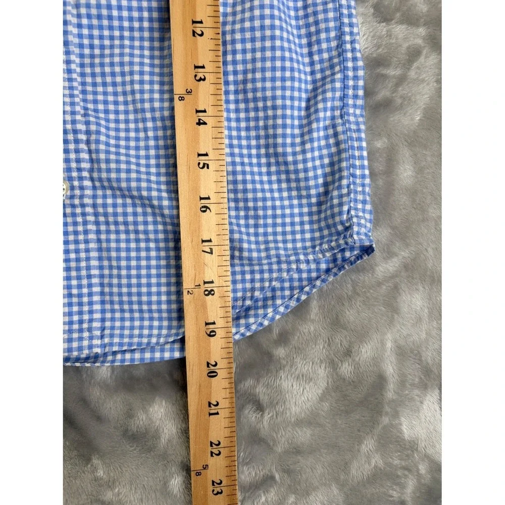 Ralph Lauren Button-Up Size 7 Blue Cotton Blend Short Sleeves